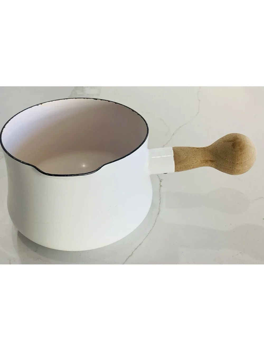 Dansk Mid Mod Vintage Kobenstyle White Butter Warmer Saucepan Teak France Large
